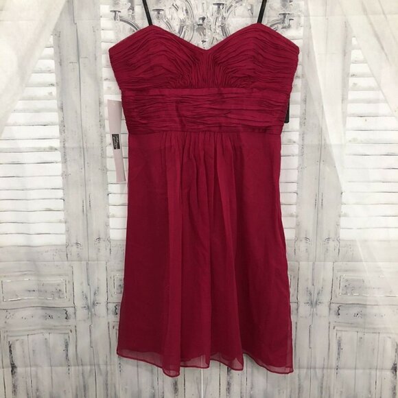 LAUNDRY SHELLI SEGAL Size 2 Pink Silk Strapless Cocktail Dress Prom Formal NEW - Picture 3 of 11